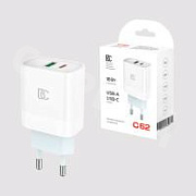 Сетевое зарядное устройство USB/Type-C BC C62 (18W, QC3.0, PD, 2 порта) Белый