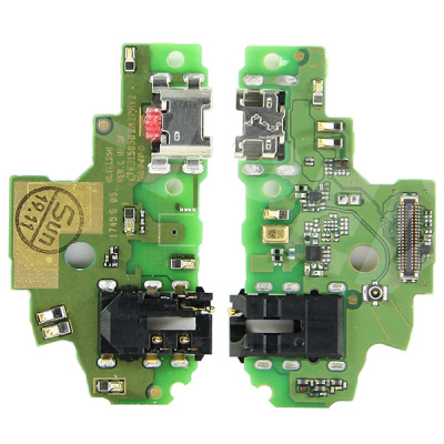 Шлейф для Huawei Honor 9 Lite (LLD-L31) плата на системный разъем/разъем гарнитуры/микрофон - Премиум