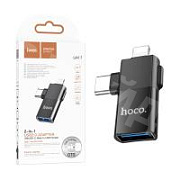 Адаптер Lightning + Type-C - OTG Hoco UA17 Черный