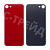 Задняя крышка для iPhone 8 Красный (стекло, монолит, широкий вырез под камеру, логотип) - Премиум