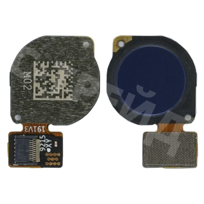 Шлейф для Huawei P30 Lite/Y6p/Y6 2019/Honor 10 Lite/Honor 9A (MAR-LX1M/MRD-LX1F/JAT-LX1/DUB-LX1/STK-L21/POT-LX1/JAT-L41/MOA-LX9N) сканер отпечатка пальцев Синий