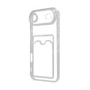 Чехол-накладка для iPhone Air (с защитой камеры, карманом для карт, прозрачный)