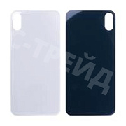 Задняя крышка для iPhone Xs Max (A1921/A2101) Белый (стекло, монолит, широкий вырез под камеру, логотип) - Премиум