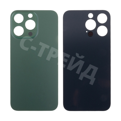Задняя крышка для iPhone 13 Pro (A2640) Зеленый (стекло, узкий вырез под камеру, логотип) - Премиум