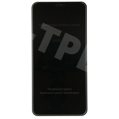 Защитное стекло "Антишпион" для iPhone Xs Max/11 Pro Max Черный (Закалённое, полное покрытие)