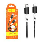Кабель Type-C - Lightning Hoco X82 (3A, 20W, PD, оплетка силикон, термостойкий) Черный