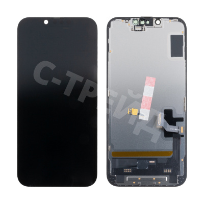 Дисплей для iPhone 14 (A2883) в сборе с тачскрином Черный - (Soft OLED, Full HD) (площадка под IC)
