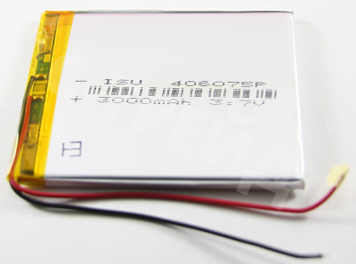 Аккумулятор универсальный 406075p 3,7v Li-Pol 3000 mAh (4*60*75 mm)