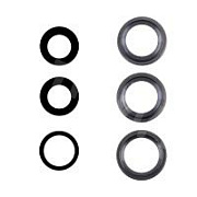 Стекло камеры для iPhone 16 Pro/16 Pro Max (комплект 3 шт.) Черный