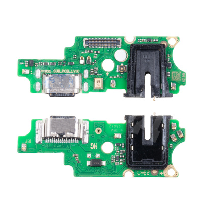 Шлейф для Tecno Spark 20 Pro (KJ6) плата на системный разъем/разъем гарнитуры/микрофон - Премиум