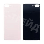 Задняя крышка для iPhone 8 Plus Золото (стекло, монолит, широкий вырез под камеру, логотип) - Премиум