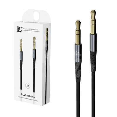 Кабель AUX "3,5 мм" Jack - "3,5 мм" Jack BC Черный