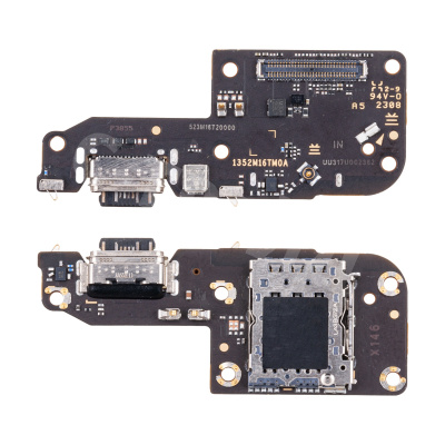 Шлейф для Xiaomi Poco F5 (23049PCD8G) плата системный разъем/разъем SIM/микрофон - Премиум