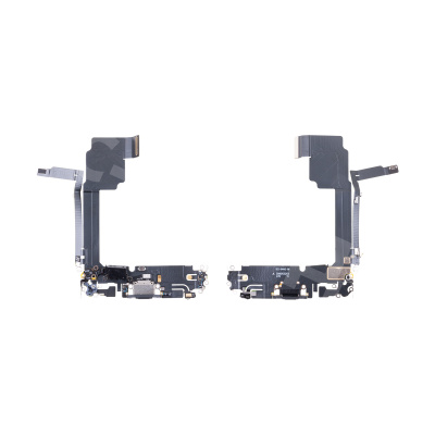 Шлейф для iPhone 15 Pro Max (A3106) на системный разъем/микрофон Черный - Премиум
