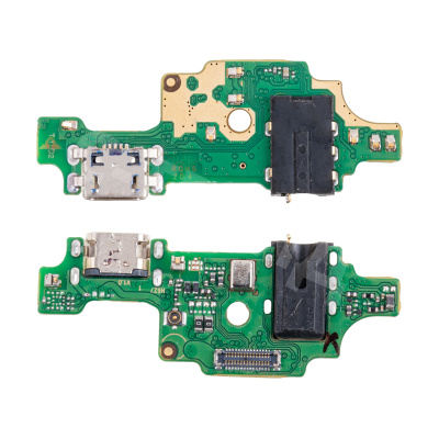 Шлейф для Tecno Camon 15 (CD7) плата на системный разъем/разъем гарнитуры/микрофон - Премиум