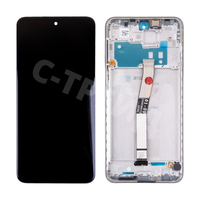 Дисплей для Xiaomi Redmi Note 9S/9 Pro (M2003J6A1G/M2003J6B2G) модуль с рамкой Серебро - OR