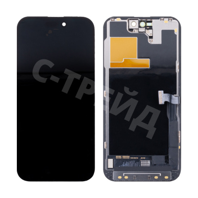 Дисплей для iPhone 14 Pro (A2891) в сборе с тачскрином Черный - (Hard OLED) (площадка под IC)