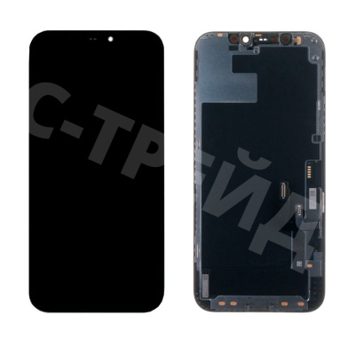 Дисплей для iPhone 12/12 Pro (A2403/A2407) в сборе с тачскрином Черный - (Hard OLED, Full HD) (площадка под IC)
