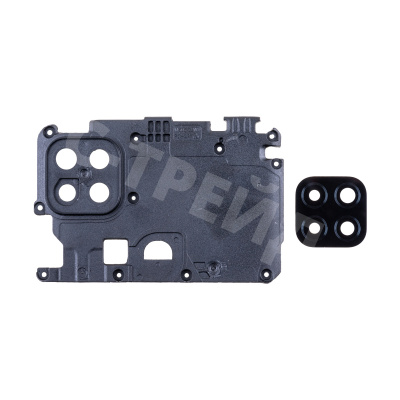 Стекло камеры для Xiaomi Redmi 9C (M2006C3MNG) в сборе с рамкой Черный