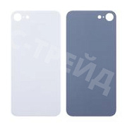 Задняя крышка для iPhone 8 Белый (стекло, широкий вырез под камеру, логотип)
