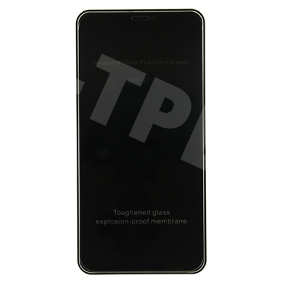 Защитное стекло "Антишпион" для iPhone Xr/11 Черный (Закалённое, полное покрытие)