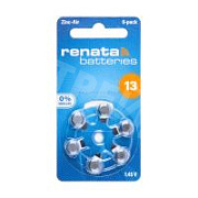 Батарейка ZA13 Renata Zinc Air 1.45V для слуховых аппаратов (6 шт. в блистере)