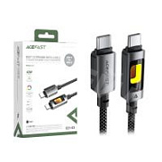 Кабель Type-C - Type-C Acefast C21-03 (3A, 60W, PD, оплетка нейлон, 1.2 м) Черный