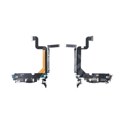 Шлейф для iPhone 14 Pro Max (A2895) на системный разъем/микрофон Черный - Премиум