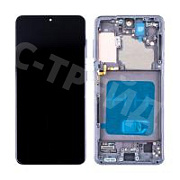 Дисплей для Samsung Galaxy S21 (G991B) модуль с рамкой Серый - (OLED) (Full Size)