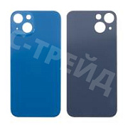 Задняя крышка для iPhone 13 (A2635) Синий (стекло, узкий вырез под камеру, логотип) - Премиум