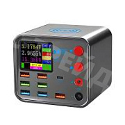 Зарядная станция MaAnt DianBa No.1 (200W, 8 портов, 6USB1.0/USB-QC3.0/Type-C-PD, Qi 10W, LCD)