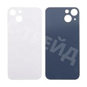 Задняя крышка для iPhone 13 (A2635) Белый (стекло, узкий вырез под камеру, логотип) - Премиум