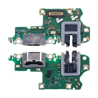 Шлейф для Huawei Honor X8 4G (TFY-LX1) плата на системный разъем/разъем гарнитуры/микрофон - Премиум