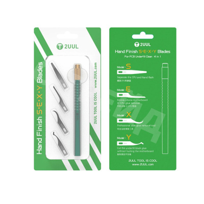Скальпель 2UUL DA11 S-E-X-Y (рукоятка + 4 насадки лезвий)