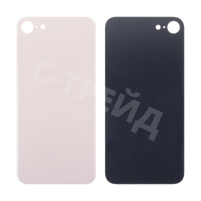 Задняя крышка для iPhone 8 Золото (стекло, монолит, широкий вырез под камеру, логотип) - Премиум