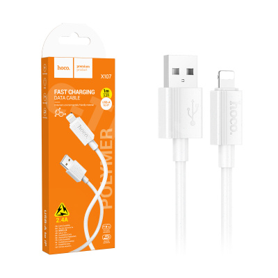 Кабель USB - Lightning Hoco X107 (2.4А) Белый