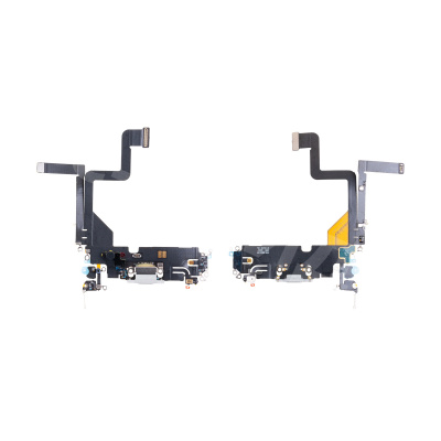 Шлейф для iPhone 14 Pro (A2891) на системный разъем/микрофон Белый - Премиум