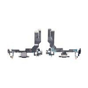 Шлейф для iPhone 16e (A3408/A3409/A3410/A3212) на системный разъем/микрофон Черный - Премиум