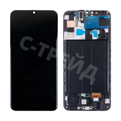 Дисплей для Samsung Galaxy A50 (A505F) модуль с рамкой Черный - Сервисный Оригинал