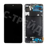 Дисплей для Samsung Galaxy A71 (A715F) модуль с рамкой Черный - Сервисный Оригинал