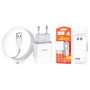 Сетевое зарядное устройство USB Hoco C72A (10.5W, кабель Lightning) Белый