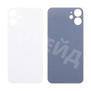 Задняя крышка для iPhone 12 mini (A2399) Белый (стекло, монолит, широкий вырез под камеру, логотип) - Премиум