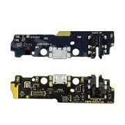 Шлейф для Xiaomi Poco C51 (2302EPCC4I) плата системный разъем/разъем гарнитуры/микрофон - Премиум