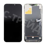 Дисплей для iPhone 12 Pro Max (A2411) в сборе с тачскрином Черный - (Hard OLED, Full HD) (с верификацией)