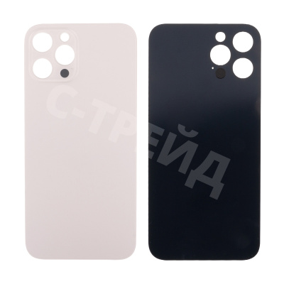 Задняя крышка для iPhone 12 Pro Max (A2411) Золото (стекло, узкий вырез под камеру, логотип) - Премиум
