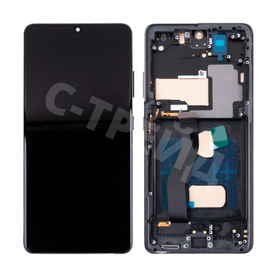 Дисплей для Samsung Galaxy S21 Ultra (G998B) модуль с рамкой Черный - (In-Cell)