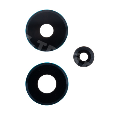 Стекло камеры для Xiaomi Poco M6 Pro 4G (2312FPCA6G) (комплект 3 шт.) Черный