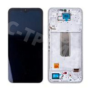 Дисплей для Samsung Galaxy A34 5G (A346B) модуль с рамкой Серебро - (OLED) (Small Size)