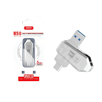 USB-флеш (USB 3.0 + Type-C) 32GB XO U50 Серебро