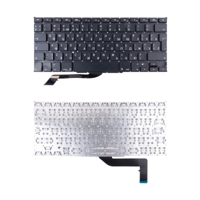 Клавиатура для ноутбука MacBook Pro 15" A1398 (2012-2015, Г-образный Enter RU) Черный